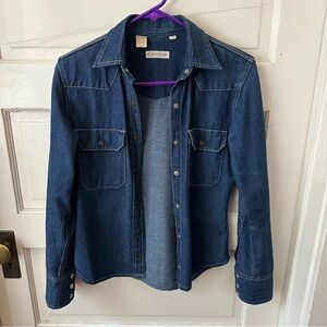 Vintage 80's Calvin Klein Dark Wash Denim Shirt 100% Cotton Size 6 Hong Kong